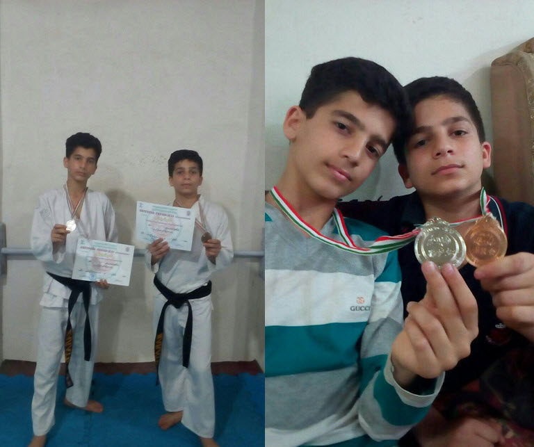 دو گیلاکجانی، قهرمانان ایران در مسابقات کشوری کاراته انتخابی آسیا